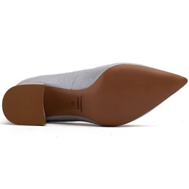 Marco Shoes Zapatos de salón elegantes para mujer hechos de laca color paloma gris 5