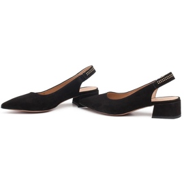 Marco Shoes Sandalias de ante negro con chorros decorativos 4
