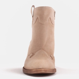 Marco Shoes Botas beige de ante natural sin aislamiento. 6