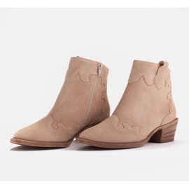 Marco Shoes Botas beige de ante natural sin aislamiento. 7