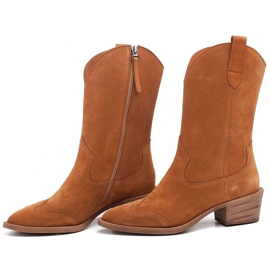 Marco Shoes Botas de cobre de ante natural marrón 6