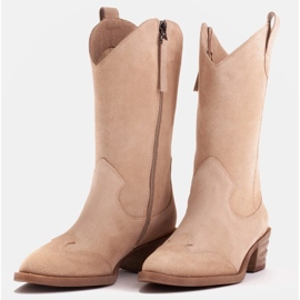 Marco Shoes Botas beige de ante natural 8