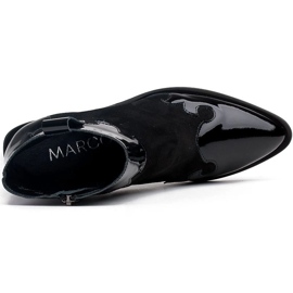 Marco Shoes Botas negras de gamuza natural con la adición de barniz. negro 5