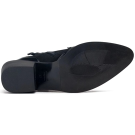 Marco Shoes Botas negras de gamuza natural con la adición de barniz. negro 6