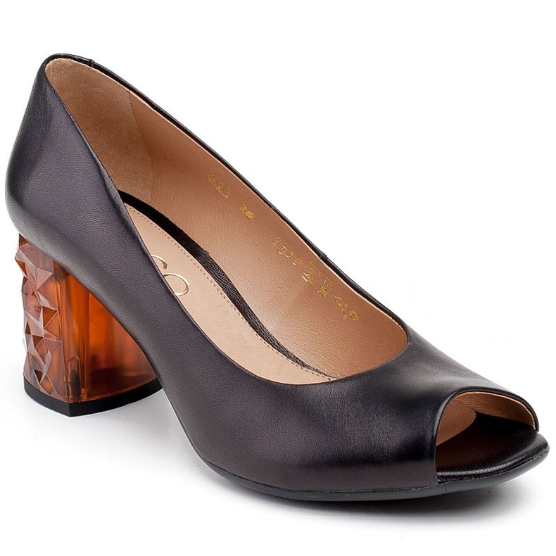 Marco Shoes Sandalias negras 1519P con tacón 3D ámbar negro 1