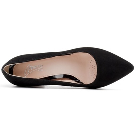 Marco Shoes Salón 1066P negro con tacón, estampado de pata de gallo 5
