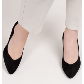 Marco Shoes Salón de ante negro con tacón metalizado 4