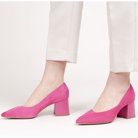 Marco Shoes Elegantes zapatos de salón de ante rosa 1434P para mujer rosado 3