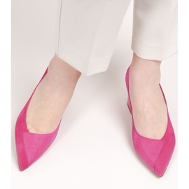 Marco Shoes Elegantes zapatos de salón de ante rosa 1434P para mujer rosado 4