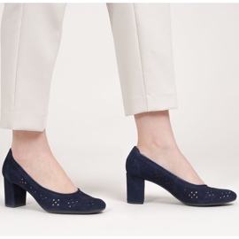 Marco Shoes Zapatos de salón azul marino con perforación para un pie más ancho 1