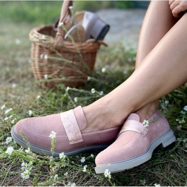 Marco Shoes Zapatos cómodos 1813P rosa empolvado con inserto metálico rosado 7
