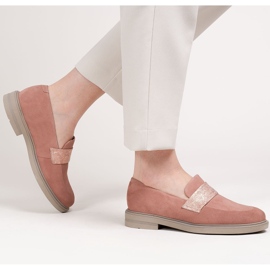 Marco Shoes Zapatos cómodos 1813P rosa empolvado con inserto metálico rosado 2