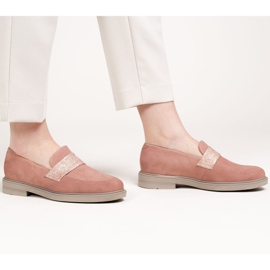 Marco Shoes Zapatos cómodos 1813P rosa empolvado con inserto metálico rosado 1