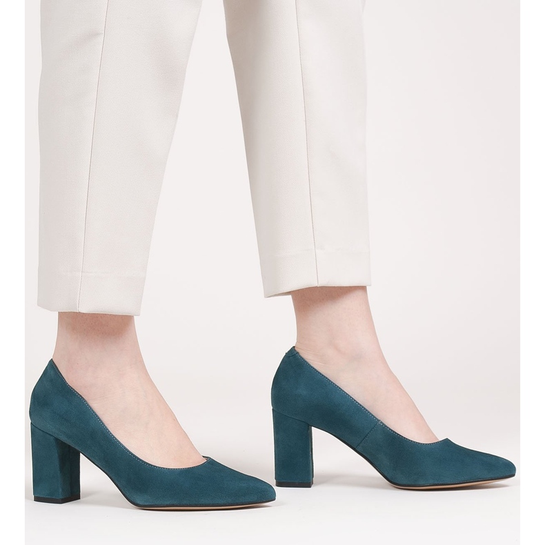 Marco Shoes Salón azul de ante natural 1