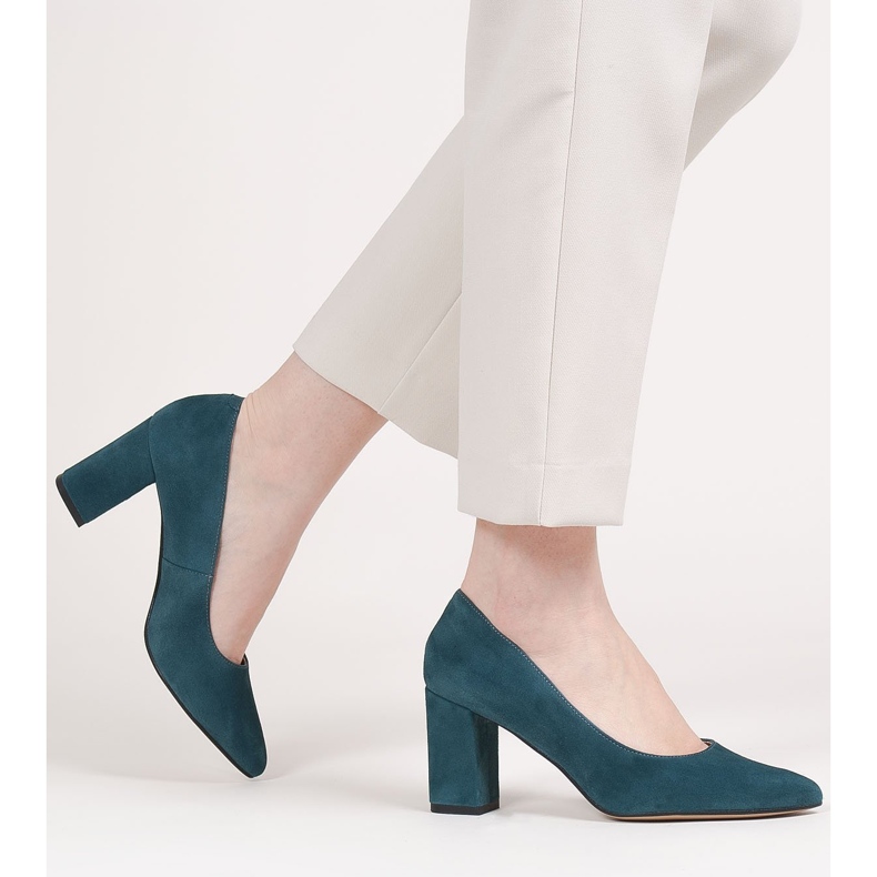 Marco Shoes Salón azul de ante natural 2