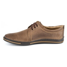 Polbut Zapatos de piel para hombre 343, perforación, marrón 1