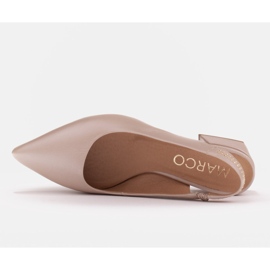 Marco Shoes Sandalias beige con chorros decorativos en piel flor 5