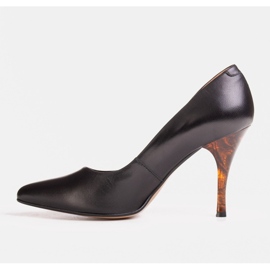 Marco Shoes Tacones 1599P negros con tacón ámbar 2