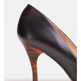 Marco Shoes Tacones 1599P negros con tacón ámbar 3