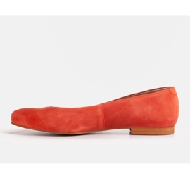 Marco Shoes Bailarinas de piel serraje naranja 1