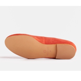 Marco Shoes Bailarinas de piel serraje naranja 3