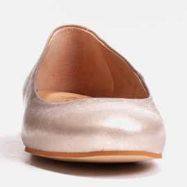 Marco Shoes Bailarinas de ante platino natural dorado 2