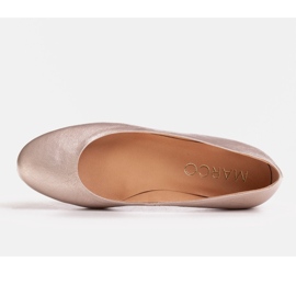 Marco Shoes Bailarinas de ante platino natural dorado 3