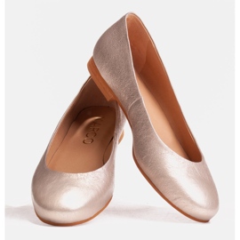 Marco Shoes Bailarinas de ante platino natural dorado 5