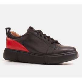 Marco Shoes Deportivas de piel negra con inserto en el talón negro 1