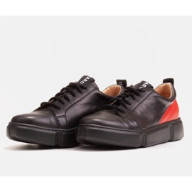 Marco Shoes Deportivas de piel negra con inserto en el talón negro 4