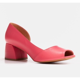 Marco Shoes Bombas con un lado abierto rojo 1