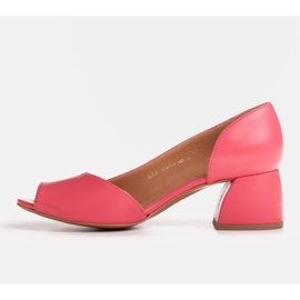 Marco Shoes Bombas con un lado abierto rojo 2