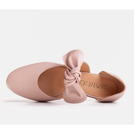Marco Shoes Bailarinas con lazo de piel flor rosado 3