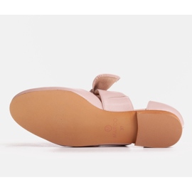 Marco Shoes Bailarinas con lazo de piel flor rosado 4