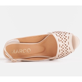 Marco Shoes Sandalias de ante beige con perforaciones 2