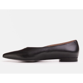 Marco Shoes Bailarinas piel flor negra negro 1