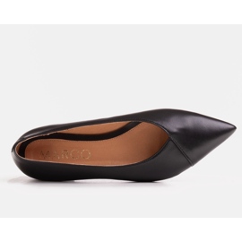 Marco Shoes Bailarinas piel flor negra negro 2