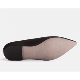 Marco Shoes Bailarinas piel flor negra negro 3