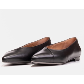 Marco Shoes Bailarinas piel flor negra negro 4