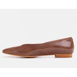 Marco Shoes Bailarinas de piel serraje marrón 1