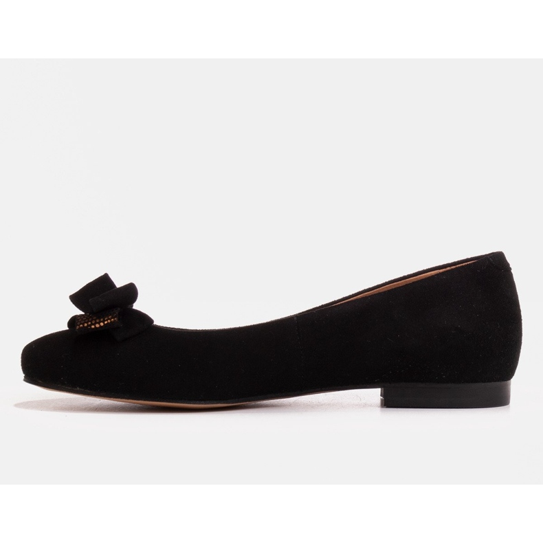 Marco Shoes Bailarinas de ante negro con lazo 1