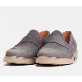 Marco Shoes Mocasines grises sobre suela ligera 4