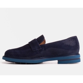 Marco Shoes Mocasines azul marino con decoración de terciopelo 1