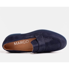 Marco Shoes Mocasines azul marino con decoración de terciopelo 2