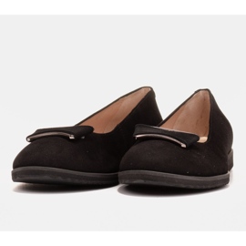 Marco Shoes Bailarinas piel ante negro 1