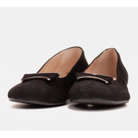 Marco Shoes Bailarinas piel ante negro 2