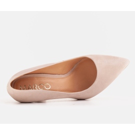 Marco Shoes Tacones de ante beige con pedrería 3