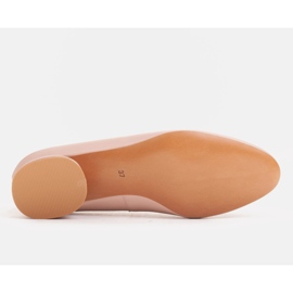 Marco Shoes Bailarinas de piel rosa con decoración dorada 2