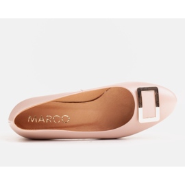 Marco Shoes Bailarinas de piel rosa con decoración dorada rosado 3