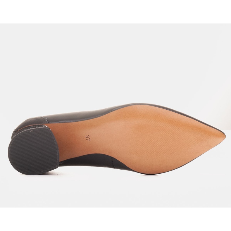 Marco Shoes Zapatos de salón en piel negra con estampado floral negro 1